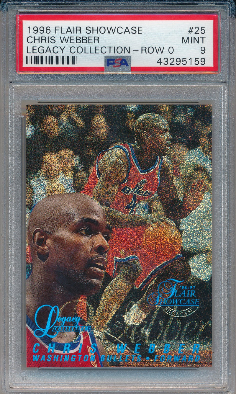 Fleer 1996-1997 Flair Showcase  Row 0 Legacy Collection #25 Chris Webber 41/150 / PSA Grade 9