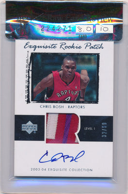 Upper Deck 2003-2004 Exquisite Collection Rookie Patch Parallel #75 Chris Bosh 32/99 / Auto Grade 10