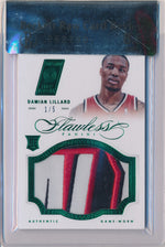 Panini 2012-2013 Flawless Emerald Jumbo Patches #4 Damian Lillard 1/5 / BGS Grade 8.5