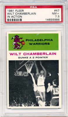 Fleer 1961 Philadelphia Warriors  #47 Wilt Chamberlain  / PSA Grade 7.5