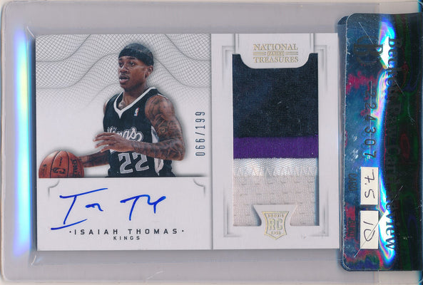 Panini 2012-2013 National Treasures Rookie Card #132 Isiah Thomas 66/199 / BGS Grade 7.5 / Auto Grade 10