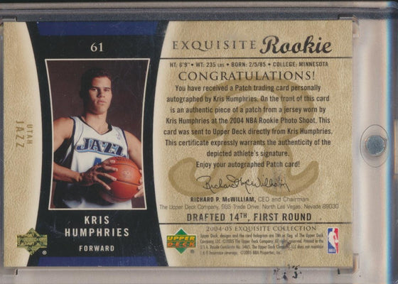 Upper Deck 2004-2005 Exquisite Collection Gold RPA #61 Kris Humphries 38/43