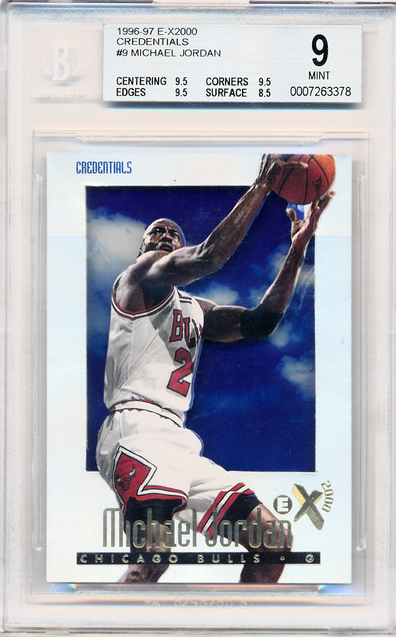 Skybox 1996-1997 E-X2000 Credentials #9 Michael Jordan 344/499 / BGS Grade 9