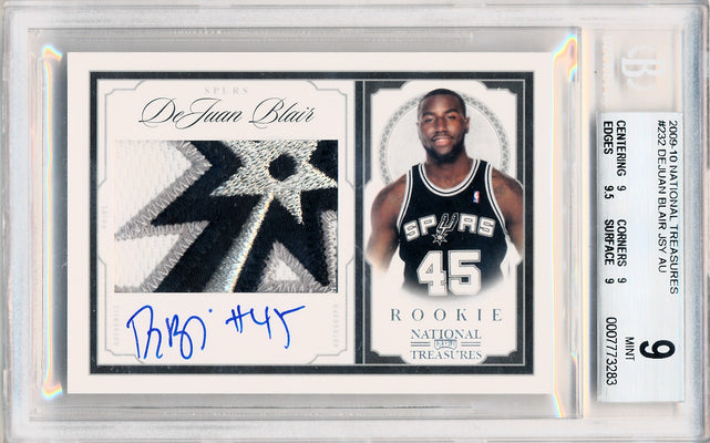 Panini 2009-2010 National Treasures Century Silver #232 Dejuan Blair 52/99 / BGS Grade 9 / Auto Grade 10