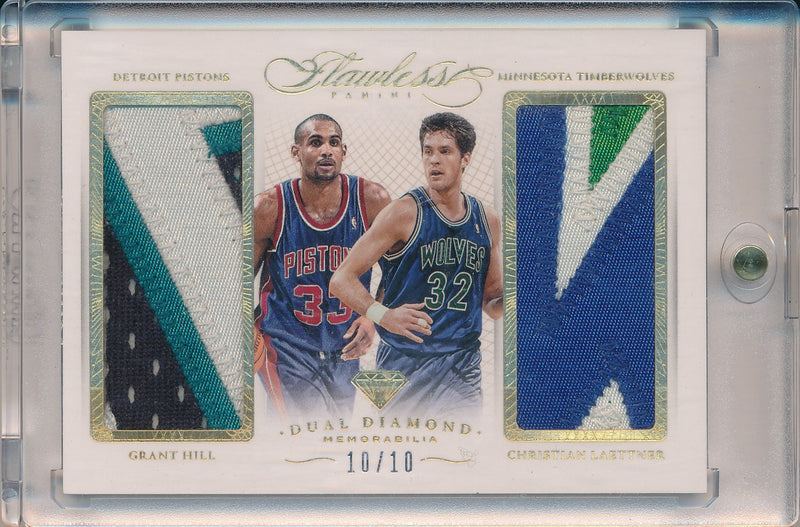 Panini 2014-2015 Flawless Gold Dual Diamond Patches #DD-DUKE Grant Hill/ Christian Laettner 10/10