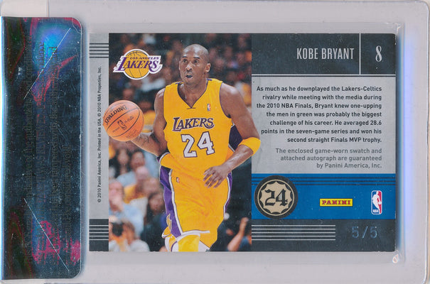 Panini 2010-2011 Timeless Treasures Championship Season #8 Kobe Bryant 5/5 / Auto Grade 10