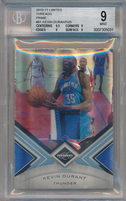 Panini 2010-2011 Limited Threads #81 Kevin Durant 18/25 / BGS Grade 9