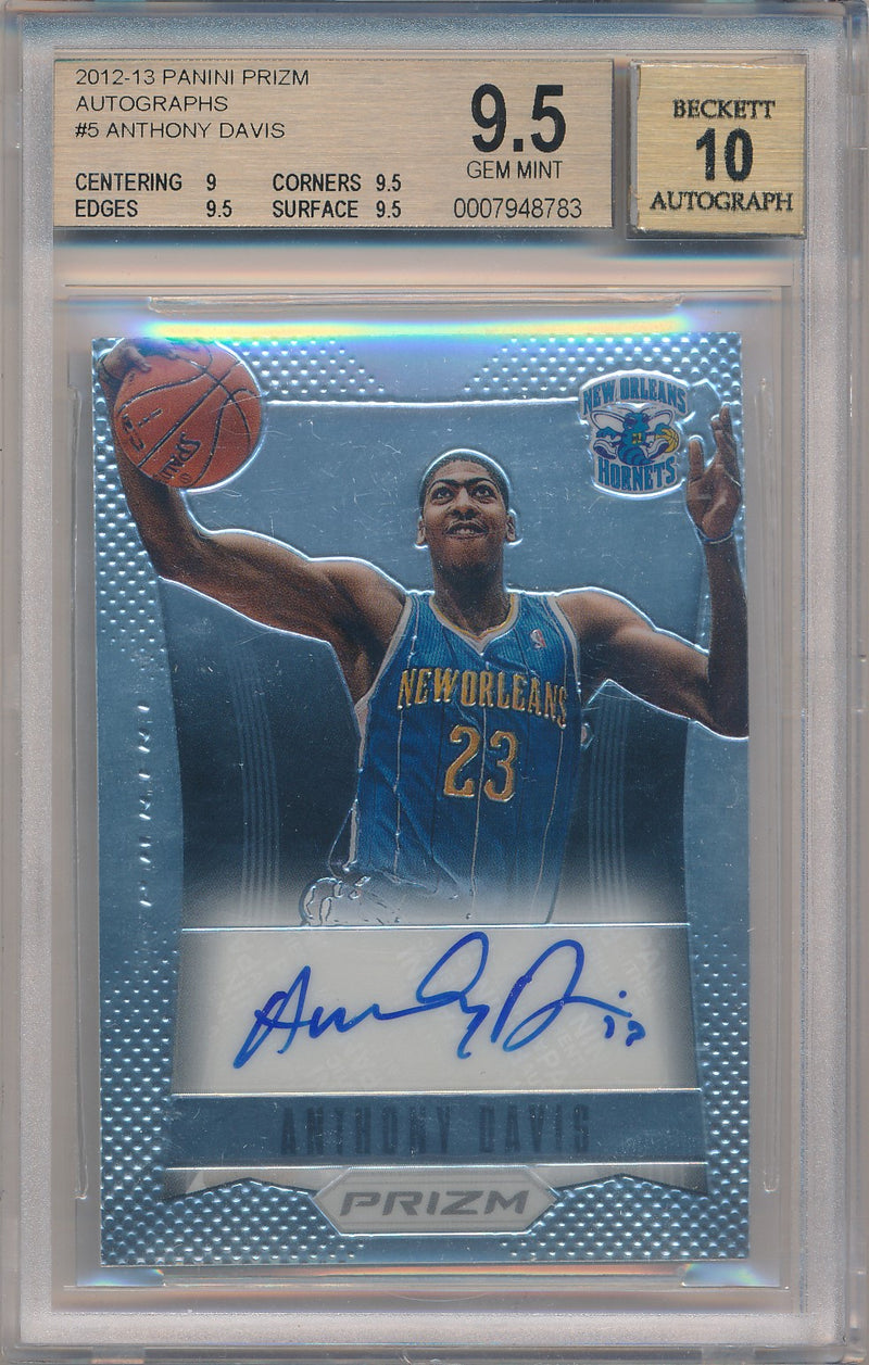 Panini 2012-2013 Prizm Autographs #5 Anthony Davis  / BGS Grade 9.5 / Auto Grade 10