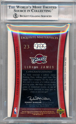 Upper Deck 2004-2005 Exquisite Collection Masterpiece Plates Magenta #LJ32 Lebron James 1/1 / BGS Grade 9