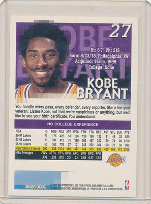 Skybox 1999 NBA Hoops  #27 Kobe Bryant