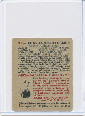 Chicago Stags  #31 Charles (Chuck) Gilmur  / PSA Grade