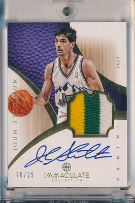 Panini 2012-2013 Immaculate Collection Jersey Auto #187 John Stockton 20/25