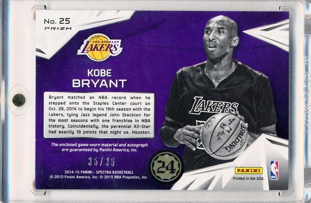 Panini 2014-2015 Spectra Superstar #25 Kobe Bryant 35/35