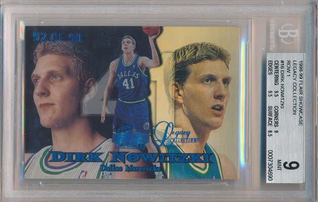 Fleer 1998-1999 Flair Showcase  Row 1 Legacy Collection #16 Dirk Nowitzki 92/99 / BGS Grade 9