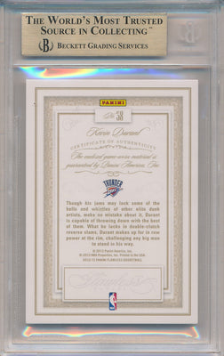 Panini 2012-2013 Flawless Silver Jumbo Patches #38 Kevin Durant 17/25 / BGS Grade 9.5