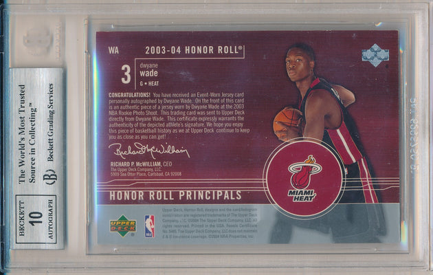 Upper Deck 2003-2004 UD Honor Roll Honor Roll Principals #WA Dwyane Wade  / BGS Grade 9 / Auto Grade 10