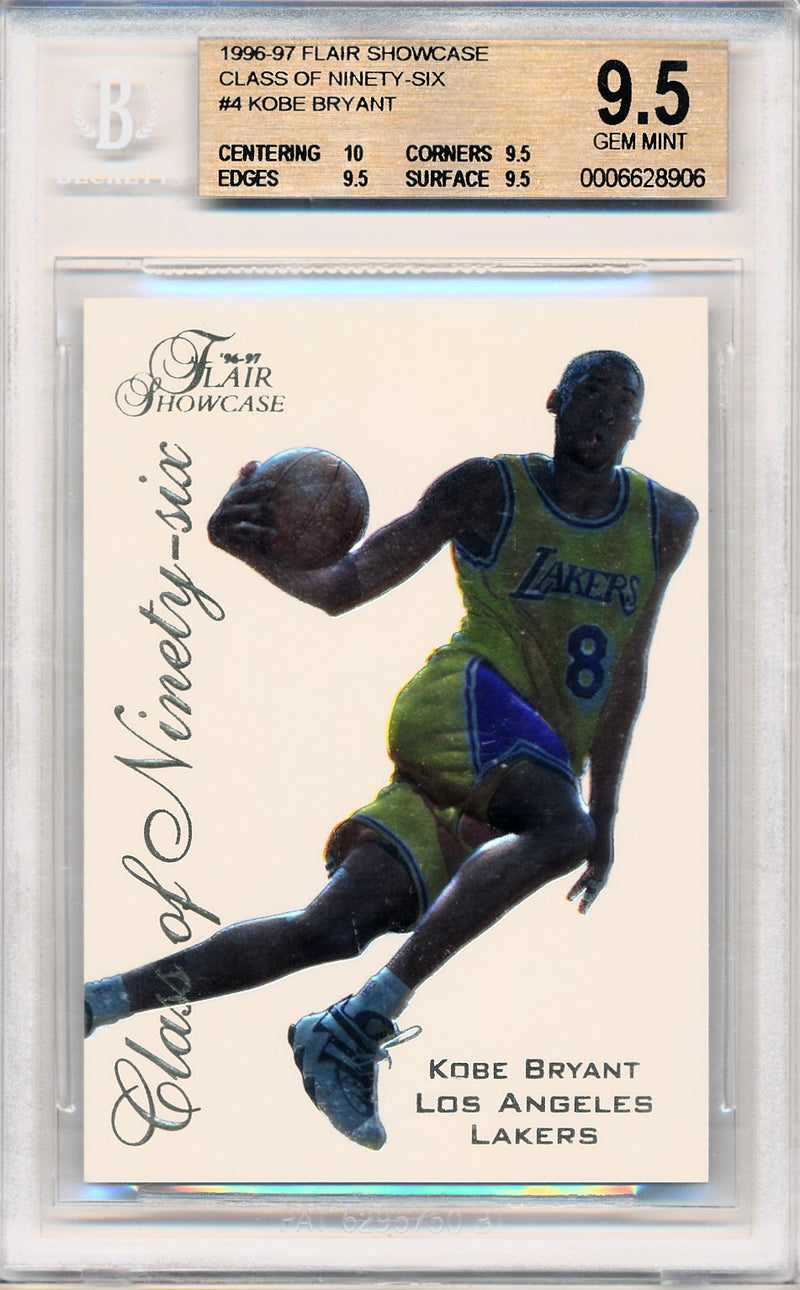 Fleer 1996-1997 Flair Showcase Class Of Ninety-Six #4 Kobe Bryant 4/20 / BGS Grade 9.5