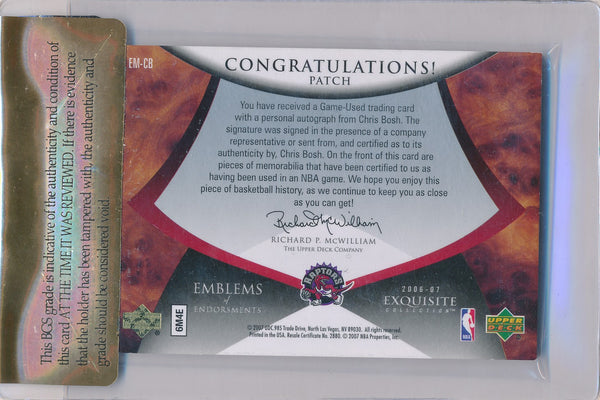 Upper Deck 2006-2007 Exquisite Collection Emblems Of Endorsement #EMCB Chris Bosh 9/15 / Auto Grade 10