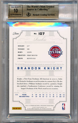 Panini 2012-2013 National Treasures  Gold #107 Brandon Knight  4/5 / BGS Grade 9.5 / Auto Grade 10