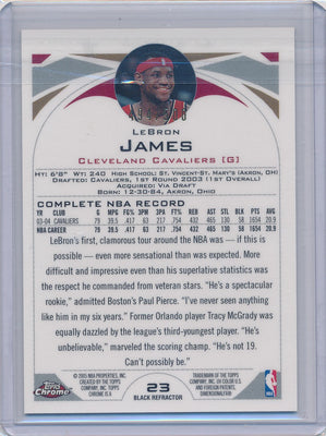 Topps 2005 Chrome Black Refractor #23 Lebron James 494/500