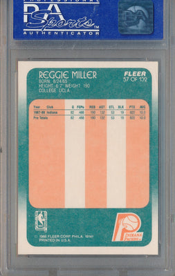 Fleer 1988-1989 Basketball Rookie # Reggie Miller 57/132 / PSA Grade 9