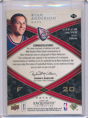 Upper Deck 2008-2009 Exquisite Collection Rookie Parallel #73 Ryan Anderson 5/20