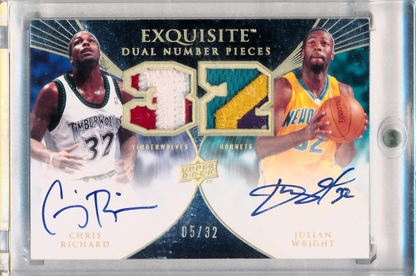 Upper Deck 2007-08 Exquisite Collection Exquisite Dual Number Pieces #EDN-RW Chris Richard/Julian Wright 5/32