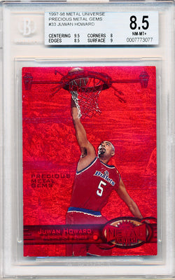 Skybox 1997-1998 Metal Universe Championship Precious Metal Gems Red #33 Juwan Howard 58/100 / BGS Grade 8.5