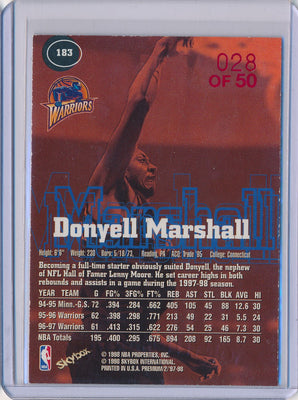 SkyBox 1997-1998 Premium Star Rubies #183 Donyell Marshall 28/50