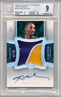 Upper Deck 2004-2005 Exquisite Collection Limited Logos #KB2 Kobe Bryant 45/50 / BGS Grade 9 / Auto Grade 10