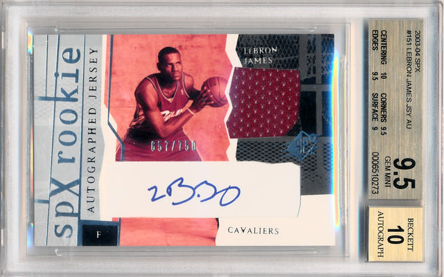 Upper Deck 2003-2004 SPx Spectrum #151 Lebron James 657/750 / BGS Grade 9.5 / Auto Grade 10