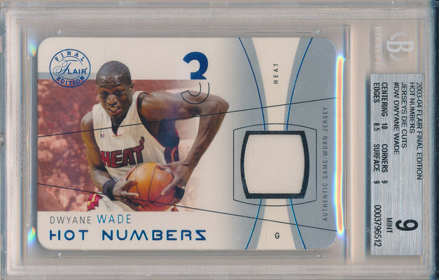 Fleer 2003-2004 Final Flair Edition Hot Numbes Jerseys #HN-DW Dwyane Wade 14/25 / BGS Grade 9