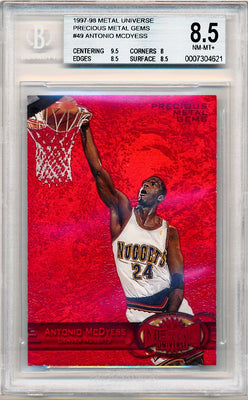 Skybox 1997-1998 Metal Universe Championship Precious Metal Gems Red #49 Antonio Mcdyess 82/100 / BGS Grade 8.5