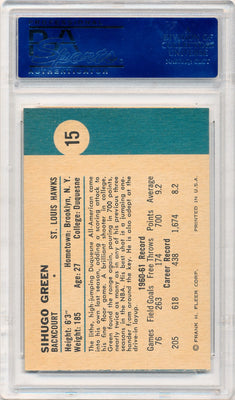 Fleer 1961 St. Louis Hawks  #15 Sihugo Green  / PSA Grade 7