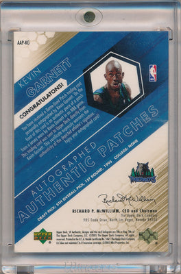 Upper Deck 2004-2005 SP Game Used Autograph Authentic Patches #AAP-KG Kevin Garnett 10/10