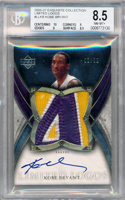 Upper Deck 2006-2007 Exquisite Collection Limited Logos #LLKB Kobe Bryant 2/50 / BGS Grade 8.5 / Auto Grade 10