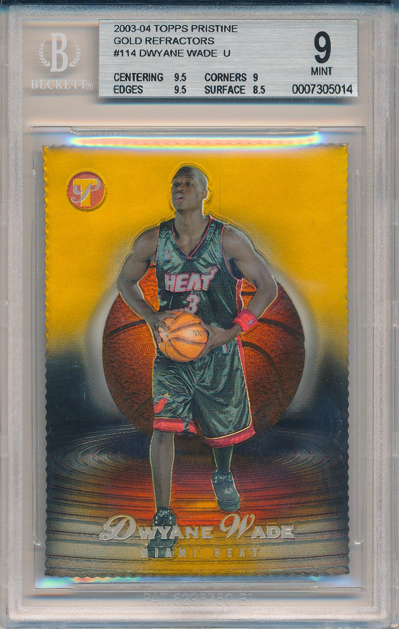 Topps 2003-2004 Pristine Gold Refractors #114 Dwyane Wade 72/99 / BGS Grade 9