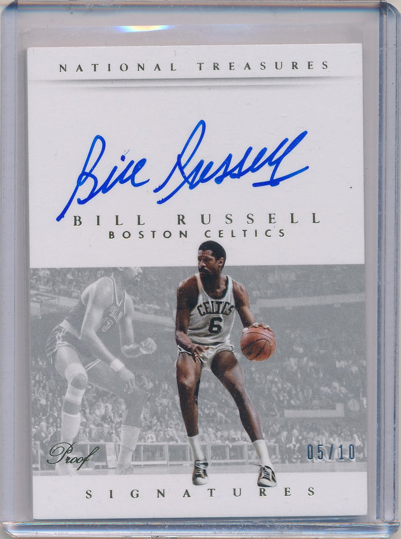 Panini 2014-2015 National Treasures Proof Signatures #S-BRU Bill Russell 5/10