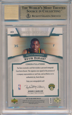 Upper Deck  2007-2008 UD NBA Rookie Box Set Autographs #ACII Kevin Durant  / BGS Grade 9.5 / Auto Grade 10