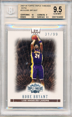 Topps 2007-2008 Triple Threads Sepia #24 Kobe Bryant 31/99 / BGS Grade 9.5