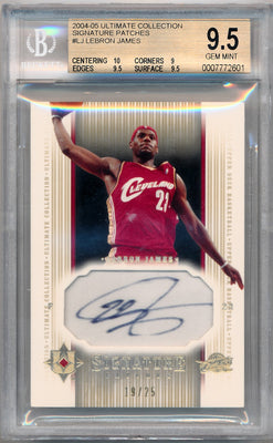 Upper Deck 2004-2005 Ultimate Collection Signature Patches #LJ Lebron James 19/25 / BGS Grade 9.5 / Auto Grade 10