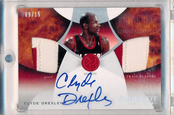 Upper Deck 2006-2007 Exquisite Collection Emblems Of Endorsement #EMCD Clyde Drexler 9/15