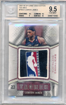 Upper Deck 2007-2008 SP Game Used Edition Tag Men #TMLA Lebron James 2/3 / BGS Grade 9.5