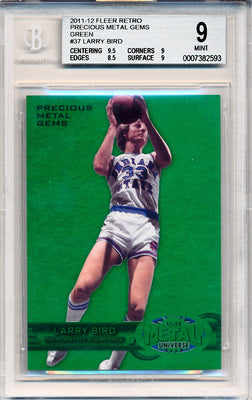 Upper Deck 2011-12 Fleer Retro Precious Metal Gems GREEN #PM-37 Larry Bird 5/10 / BGS Grade 9