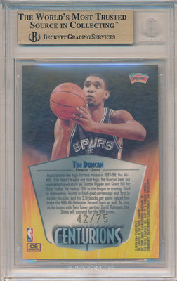 Topps 1998-1999 Finest Centurions #C8 Tim Duncan 42/75 / BGS Grade 9.5