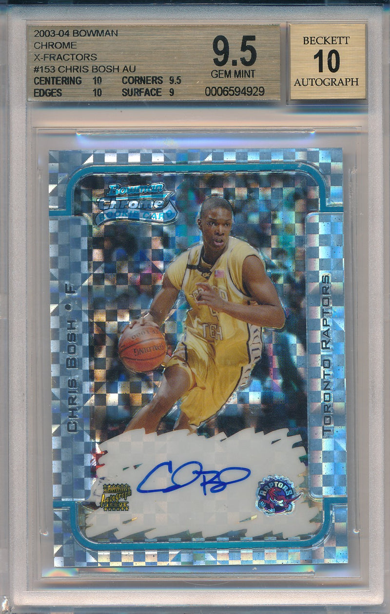 Topps 2003-2004 Bowman Chrome  X-Fractor #153 Chris Bosh 14/25 / BGS Grade 9.5 / Auto Grade 10