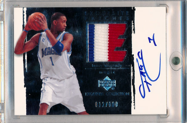 Upper Deck 2003-2004 Exquisite Collection Patches Autographs #AP-TM Tracy Mcgrady 12/100