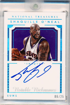 Panini 2015-2016 National Treasures  Notable Nicknames  #NN-SON Shaquille O'Neal 6/25