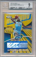 Topps 2003-2004 Finest Gold Refractors #163 Carmelo Anthony 14/25 / BGS Grade 9 / Auto Grade 10