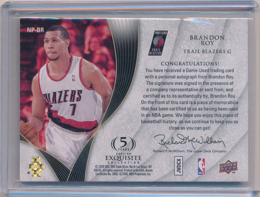 Upper Deck 2007-2008 Exquisite Collection Noble Nameplates #NP-BR Brandon Roy 23/25